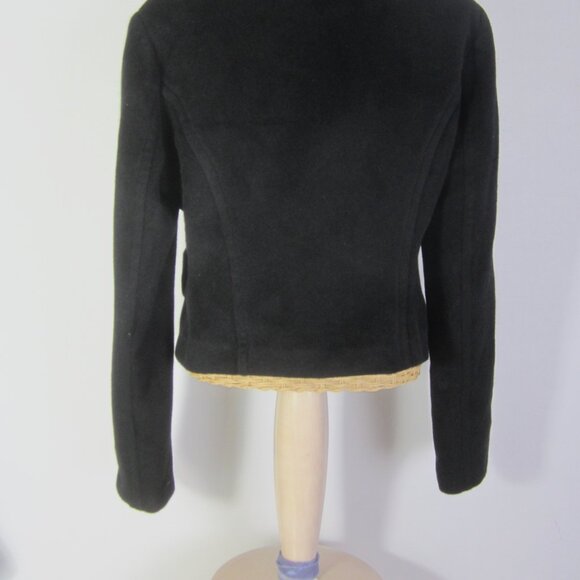 Vtg bebe Women M Black LS 65% Angora 35% Silk Short Jacket Lined Soft Blazer Y2K - Picture 9 of 11